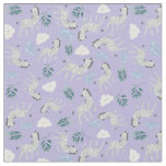 Adorable pastel pattern safari wildlife purple fabric