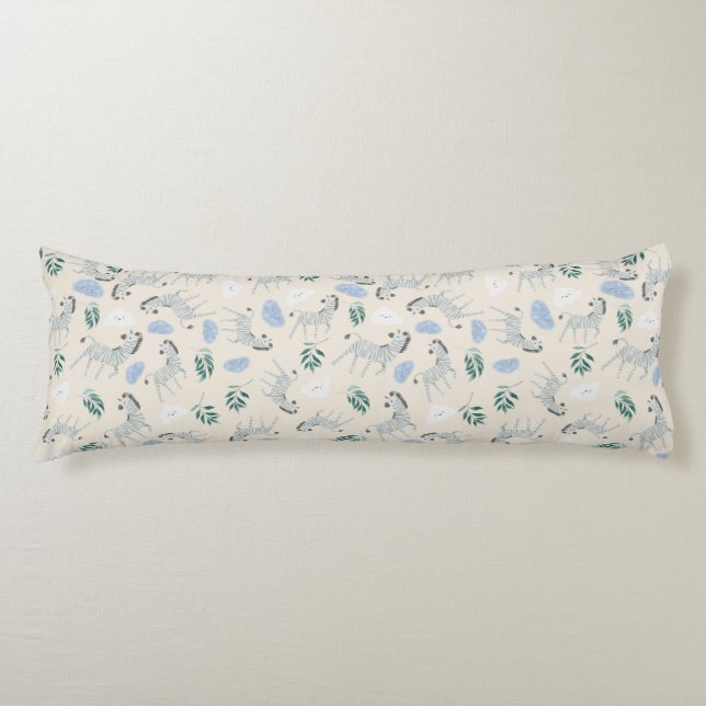 Adorable pastel safari zebra pattern nursery pink  body pillow (Front)