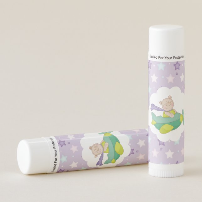 Adorable Pastel Teddy Bear Birthday Cake Lip Balm (Front)