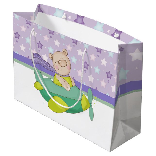 Adorable Pastel Teddy Bear Gift Bag (Back Angled)
