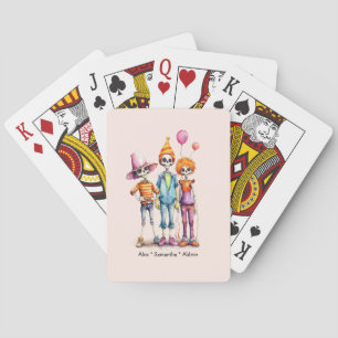 Adorable Pastel Zombie Trio - Cute Halloween (3) Poker Cards