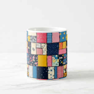 Adorable Patchwork Design, Playful Pattern Coffee Mug
