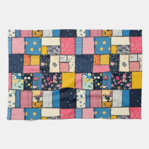 Adorable Patchwork Design, Playful Pattern Kitchen Towel