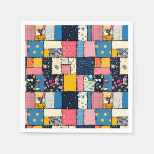 Adorable Patchwork Design, Playful Pattern Napkins