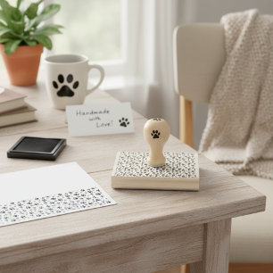 Adorable Paw Print Pattern Rubber Stamp