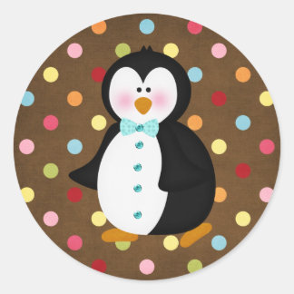 adorable Penguin Classic Round Sticker