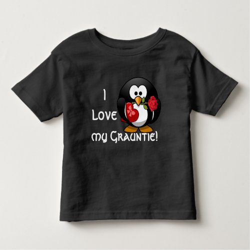Adorable penguin declares I love my Grauntie Toddler T_shirt
