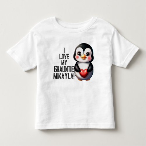Adorable Penguin declares I love my Grauntie Toddler T_shirt