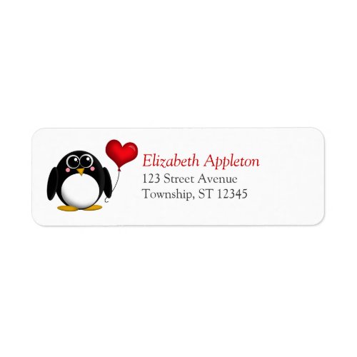 Adorable Penguin Heart _ Return Address Labels