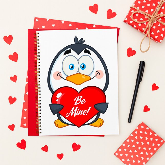 Adorable Penguin Holding Be Mine Heart  Planner (Creator Uploaded)
