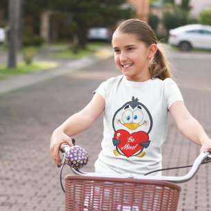 Adorable Penguin Holding Be Mine Heart  T-Shirt