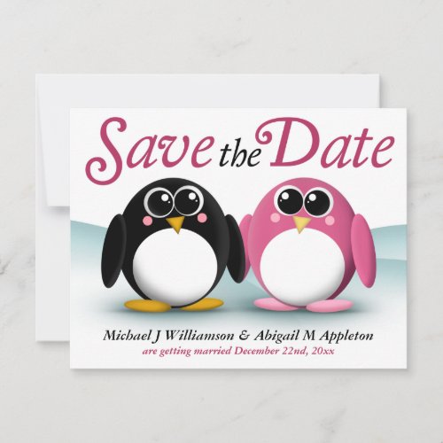 Adorable Penguins Save the Date Announcements