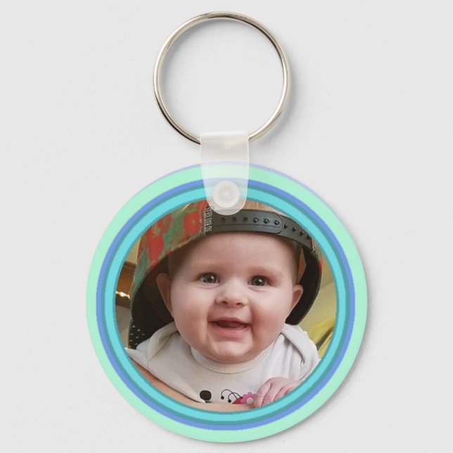 Adorable Personalized Baby Photo Key Chain (Front)