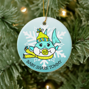 personalized baby shark ornament
