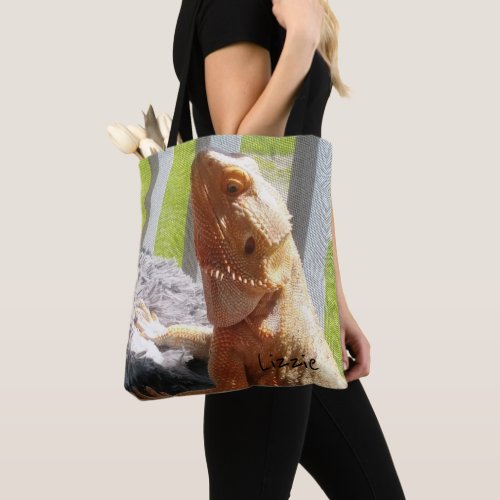 Adorable Personalized Bearded Dragon Picture Tote Bag