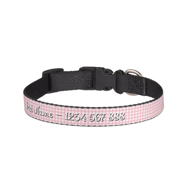 Adorable Personalized Checkered Dog/Cat Collar (Front)