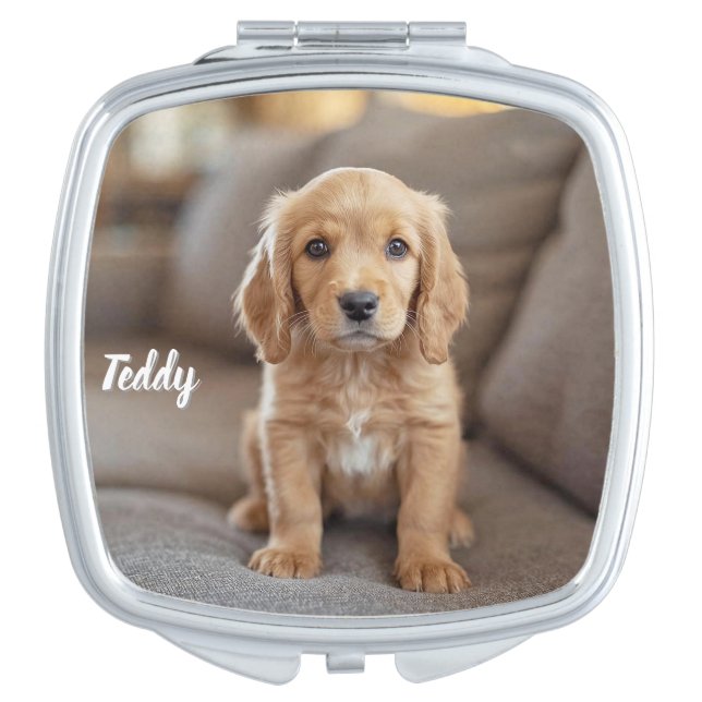 Adorable Personalized Cocker Spaniel Compact Mirror (Front)