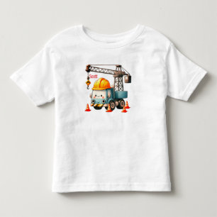 Adorable Personalized Construction Crane Truck T- Toddler T-shirt