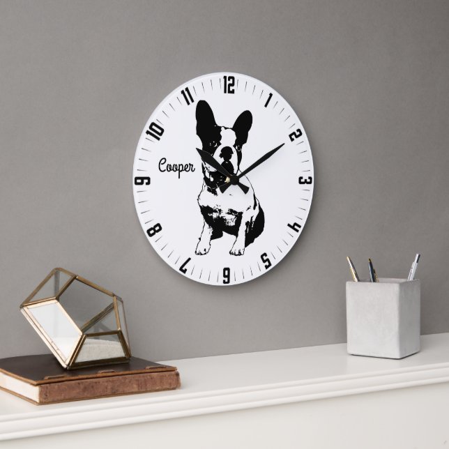 Adorable Personalized Dog Photo Square Wall Clock (Office)