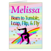 ADORABLE PERSONALIZED GYMNASTICS NOTE CARDS (Front)