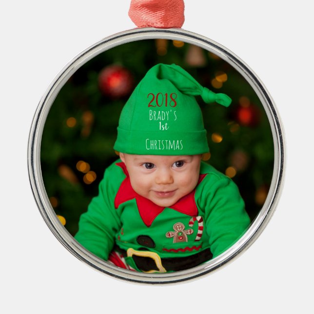 Adorable Personalized Hanging Christmas Ornament (Front)