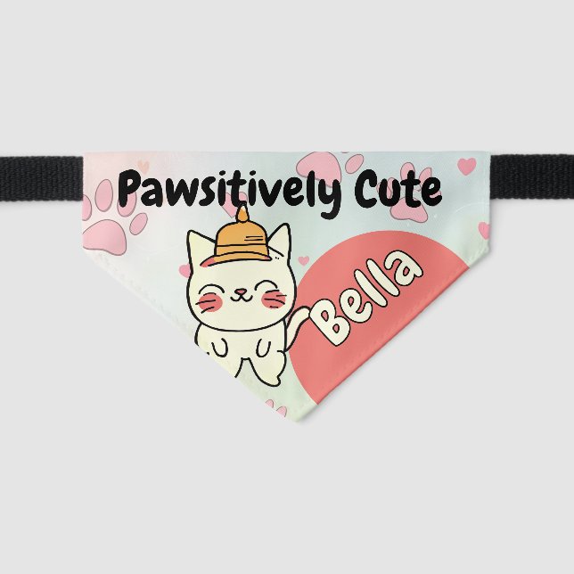 Adorable Personalized Pet Bandana with Cute Print Collar (Front)