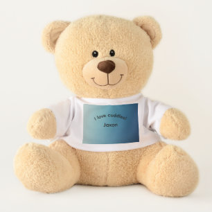 Adorable Personalized Teddy Bear - Blue Shirt