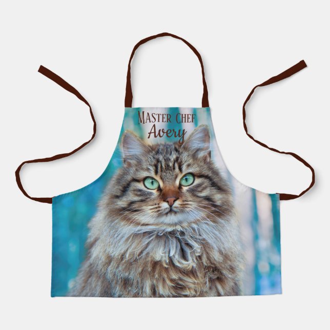 Adorable Pet Cat Personalized Kids Apron (Front)