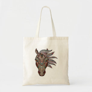 Adorable pfergekopf  metallized horse head tote bag