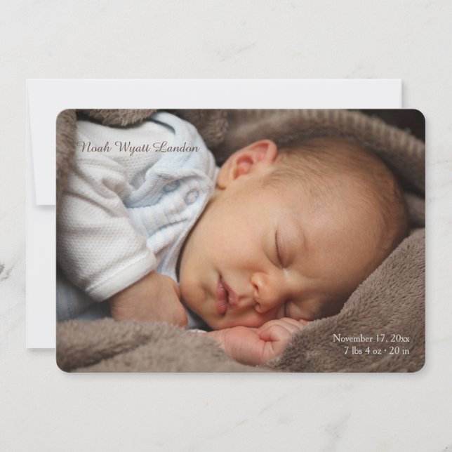 Adorable Photo Birth Announcement (Front)