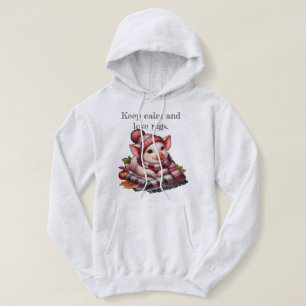 Adorable Pig Illustration and Cute Slogan Hoodie