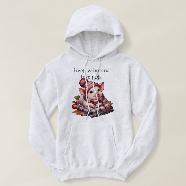Adorable Pig Illustration and Cute Slogan Hoodie (Design Front)