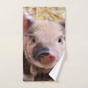 Adorable Piglet Hand Towel