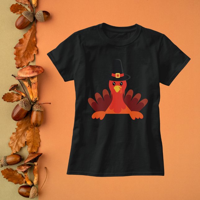 Adorable Pilgrim Turkey Thanksgiving T-Shirt (Creator Uploaded)