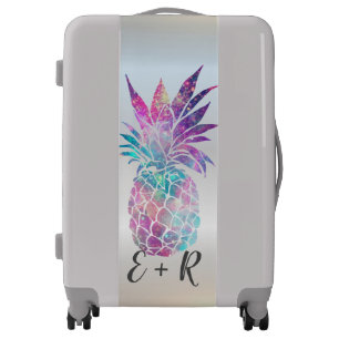 Adorable Pineapple, Silver - Personalized Luggage