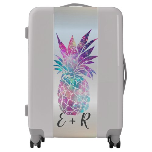 Adorable Pineapple Silver _ Personalized Luggage