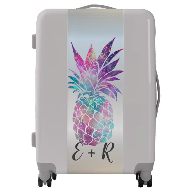 Adorable Pineapple, Silver - Personalized Luggage (Front)