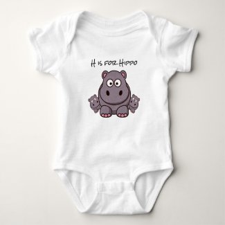 Adorable Pink and Gray Baby Hippo 