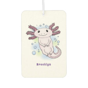 Adorable pink axolotl cartoon  air freshener