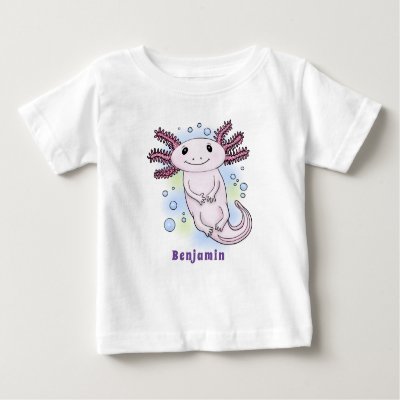 Adorable pink axolotl cartoon baby T-Shirt