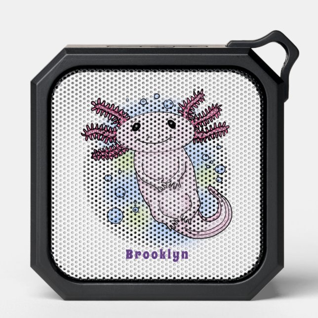 Adorable pink axolotl cartoon bluetooth speaker (Front)