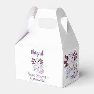 Adorable pink axolotl cartoon favor boxes