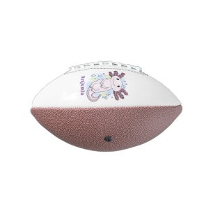 Adorable pink axolotl cartoon football