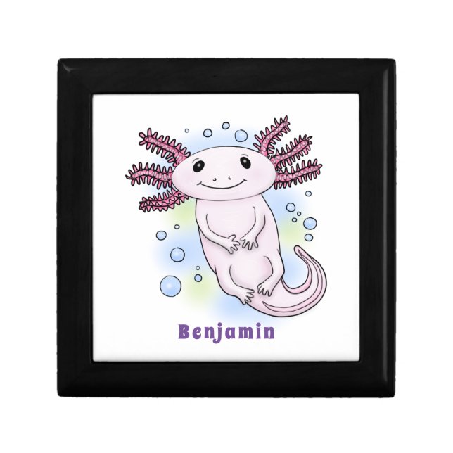 Adorable pink axolotl cartoon gift box (Front)