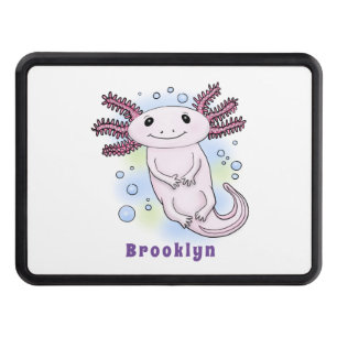 Adorable pink axolotl cartoon hitch cover