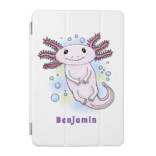 Adorable pink axolotl cartoon iPad mini cover