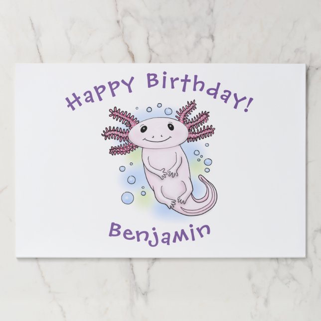 Adorable pink axolotl cartoon paper pad (Front)