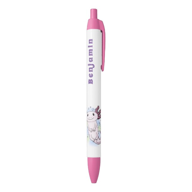 Adorable pink axolotl cartoon pen (Bottom (Vertical))