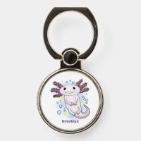 Adorable pink axolotl cartoon