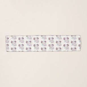 Adorable pink axolotl cartoon scarf
